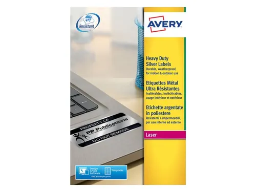 Inventaris etiketten Avery L6013-20 A4 210x297mm Zilver 20 stuks