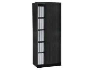 jaloeziedeurkast,HxBxD 1980x800x430mm,5 OH,romp zwart,front zwart - 1