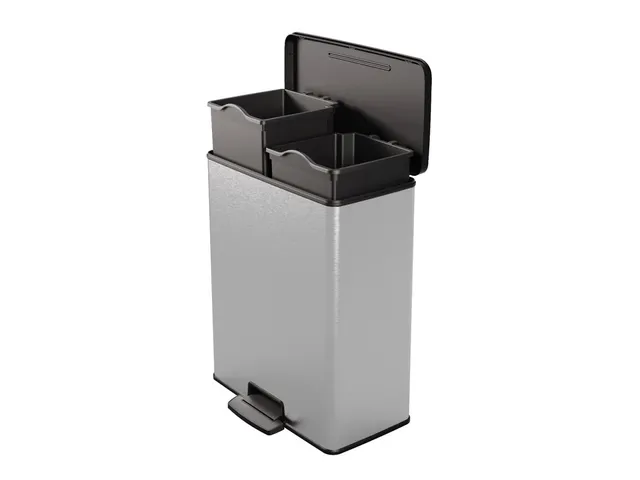 Pedaalemmer Decobin Duo 26+26 Liter Zilver Zwart