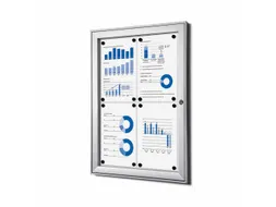 Vergrendelbaar vitrine mededelingenbord Indoor/Outdoor 4xA4 Zilver
