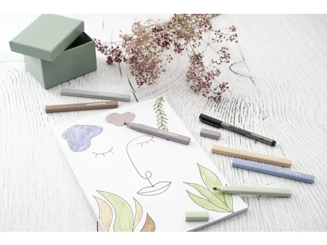 Markeerstift Eberhard Faber natural 6st. vierkant in etui