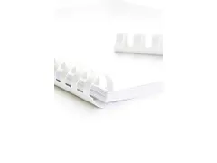 Plastic Bindrug 21 Rings Wit 8mm Doos 100 stuks