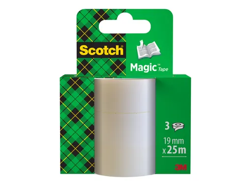 Plakband Scotch Magic 819 19mmx25m onzichtbaar 3 rollen