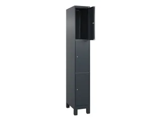 lockerkast,HxBxD 1950x300x500mm,1x3vakken,vak B 300mm,cil.-slot,voeten - 1