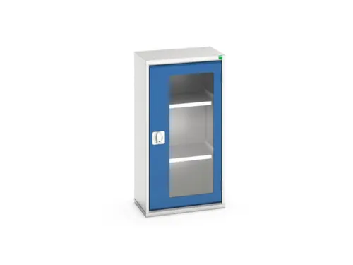 vitrinekast 1000x525x350mm 2xStalen bodem romp RAL7035 front RAL5010