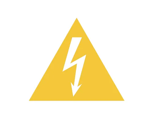 Pictogram bordje Djois Waarschuwing: elektrische spanning geel