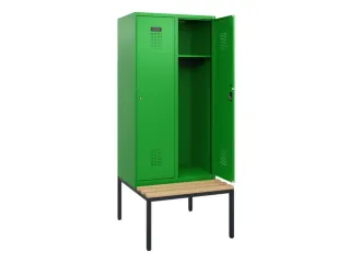 locker met bank,HxBxD 1950x800x815mm,2vak,vak B 400mm,cilinderslot - 1
