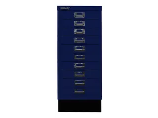 kantoor-ladekast HxBxD 670x279x380mm 10 laden romp oxfordblauw staal - 1