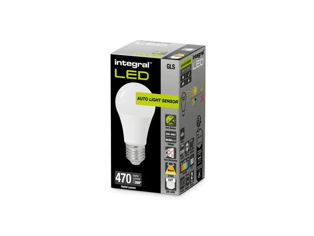 Ampoule LED Integral E27 2700K blanc chaud 4,8W 470lumen Capteur jour/