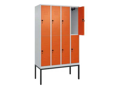 dubbeldekse locker,HxBxD 2120x1200x500mm,4x2vak.,vak B 300mm