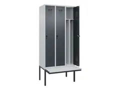locker met bank,voor scheiding van kleding,HxBxD 2120x900x815mm,3vak