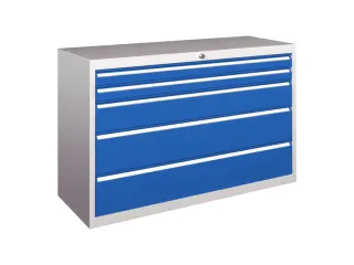 ladekast HxBxD 800x1023x600mm 5laden slot RAL7035 front RAL5010 - 2