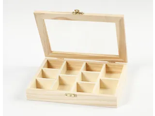 Kist Creativ Company 15.5x20.5x3.5cm Glazen deksel 10 vakken - 2