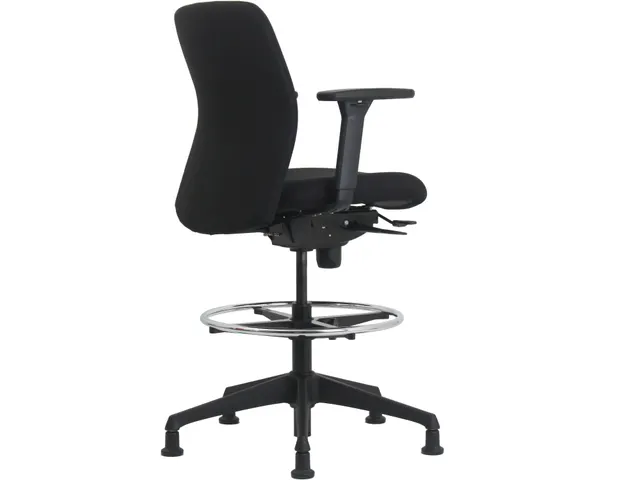 Loketstoel Stof Zwart met Doppen