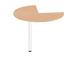 aanbouwtafel,i.h.v.,HxØ 720-840x1000mm,driekwartrond,NE-esdoorn