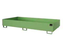 stellingopvangbak,opvangvol. 540l,HxBxD 300x2650x1300mm,staal,RAL6011