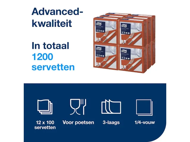 Tork 477601 Soft Dinnerservet Advanced Terracotta 39x39cm