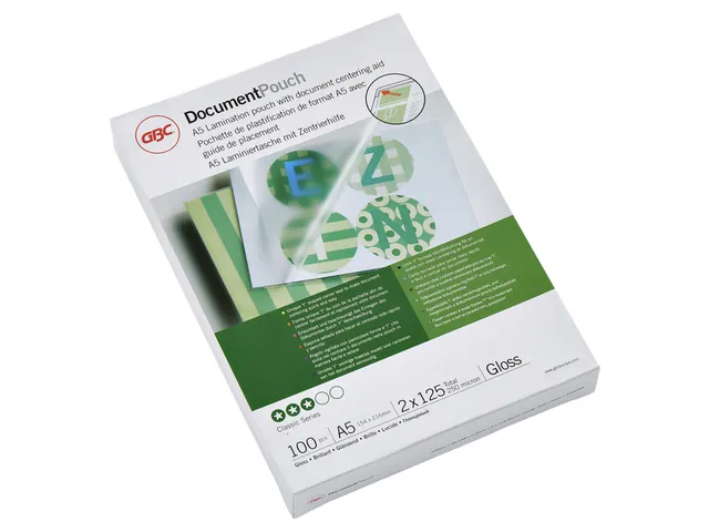 Lamineerhoes Gbc A5 125 micron glanzend Voordeelbundel