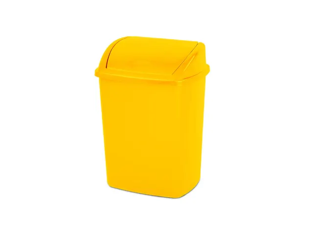 Afvalbak met Swing deksel 15 Liter Geel