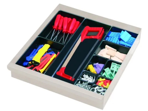 lade-indelingsset,H 75mm,kunststof,zwart