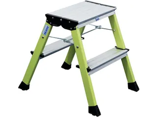verrijdbaar vouwtrapje,aluminium,groen,bordes HxD 0,45x200m,2x2treden - 2