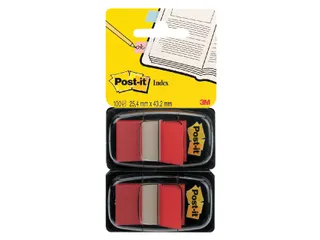 Indextabs 3M Post-it 680 25.4x43.2mm duopack rood - 1
