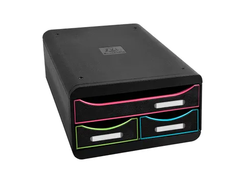 Ladenbox Small Box 3 Laden Black Office Zwart/Harlekijn