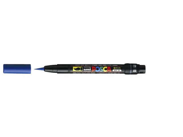 Brushverfstift Posca PCF350 Penseelpunt 1-10mm Donkerblauw