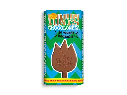 Chocolade Tony's Chocolonely "Je wordt bedankt" Melk karamel biscuit