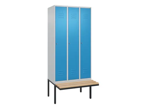 locker met bank,HxBxD 2120x900x815mm,3vak,vak B 300mm,cil.-slot