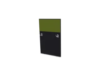 baliepaneel,v. bureau,aanbouw rechts,B 800mm,CC-zwart,BN7048-groen - 1
