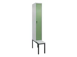 locker met bank,HxBxD 2120x300x815mm,1vak,vak B 300mm,draaigrendel