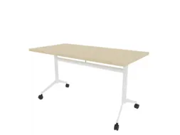 klaptafel,HxBxD 750x1400x700mm,hoekig,T-voet wit,ovale buis,blad eiken