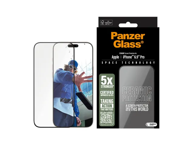 PanzerGlass Ceramic Screen Protector iPhone 16 Pro Max | Ultra-Wide