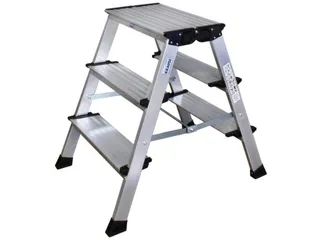 Vouwtrapje Aluminium H 650Mm Aan Beide Zijden Te Gebruiken 2X3Treden - 1