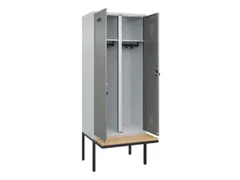 locker met bank,voor scheiding van kleding,HxBxD 2120x800x815mm,2vak