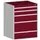 ladekast HxBxD 1000x800x750mm 4laden romp RAL7035 front RAL3004