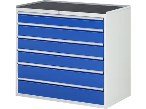 ladekast 1035x1145x650mm 6laden cilinderslot RAL7035 RAL5010 metaal