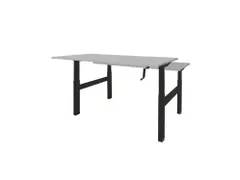 Dextro Slinger Duo zit/sta Bureau 180cm frame Zwart blad Lichtgrijs