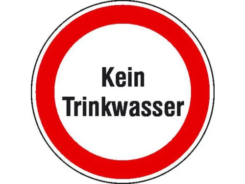 aanwijzingsbord,Geen drinkwater,PVC,om te verlijmen,Ø 100mm