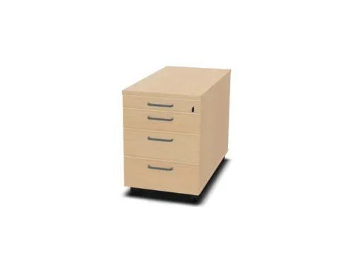 mobiel ladeblok,HxBxD 600x430x800mm,3lade(n),m. beugelgreep,NE-esdoorn