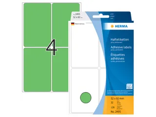 HERMA 2495 Universele etiketten 52x82mm Groen 128 stuks - 1