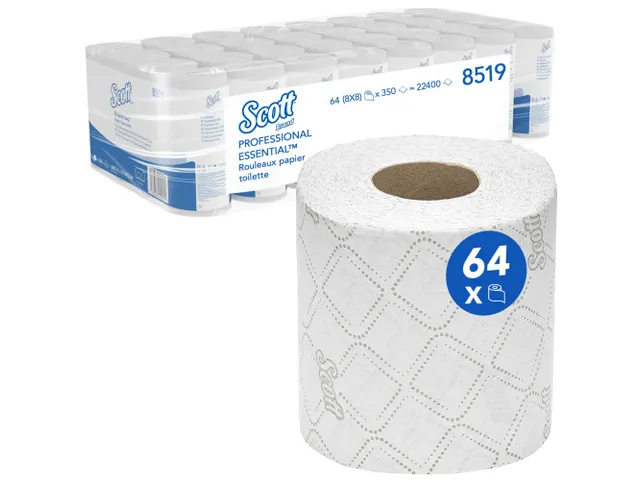 Toiletpapier Scott Essential 2-laags 350 vel wit 8519