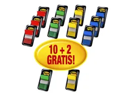 Indextabs Post-it 680 25.4x43.2mm 10+2 gratis assorti 50 tabs per disp