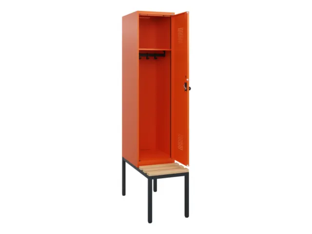 locker met bank,HxBxD 1950x400x815mm,1vak,vak B 400mm,draaigrendel