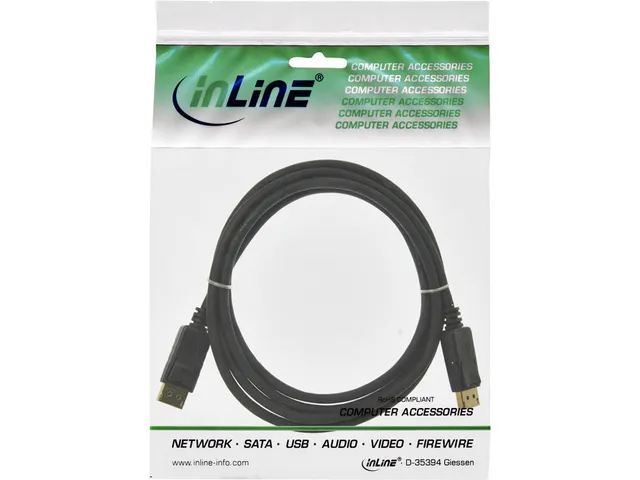 Câble inLine displayport 4K60HZ M-M 3m noir