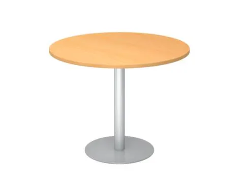 vergadertafel,HxØ 745x1000mm,rond,schotelvoet zilverkleurig,ronde bui