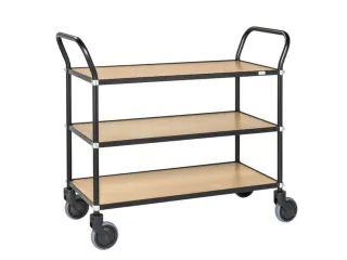 tafelwagen,draagverm. 250kg,3xhouten plaat,laadvl. LxB 950x430mm - 1