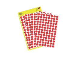 Etiket Avery Zweckform 3010 Rond Ø8mm Rood 416 Stuks