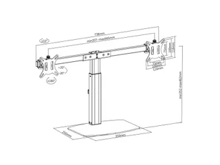 Monitorarm ACT office gasveer crossbar 2 schermen - 8